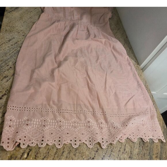Old Navy Boho Embroidered Eyelet Cotton Midi Dress Size M Pink Blushin up - Picture 9 of 16